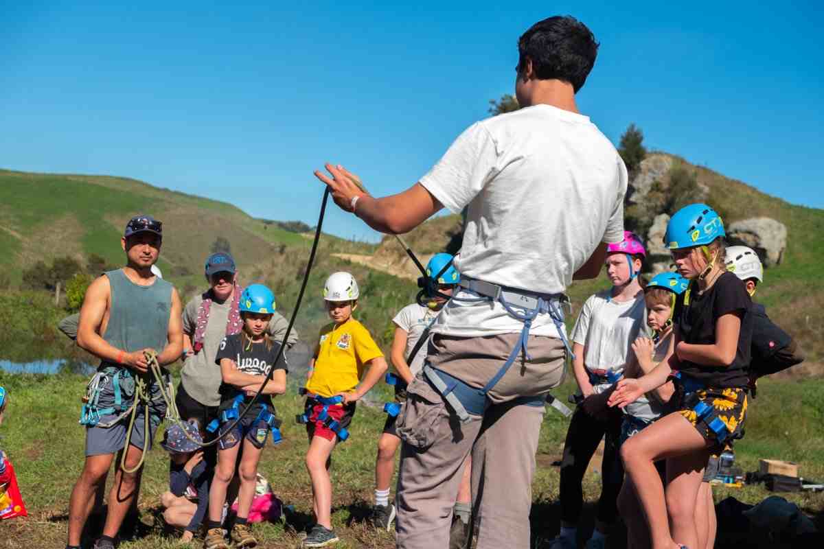 Image of person instructing a group of people