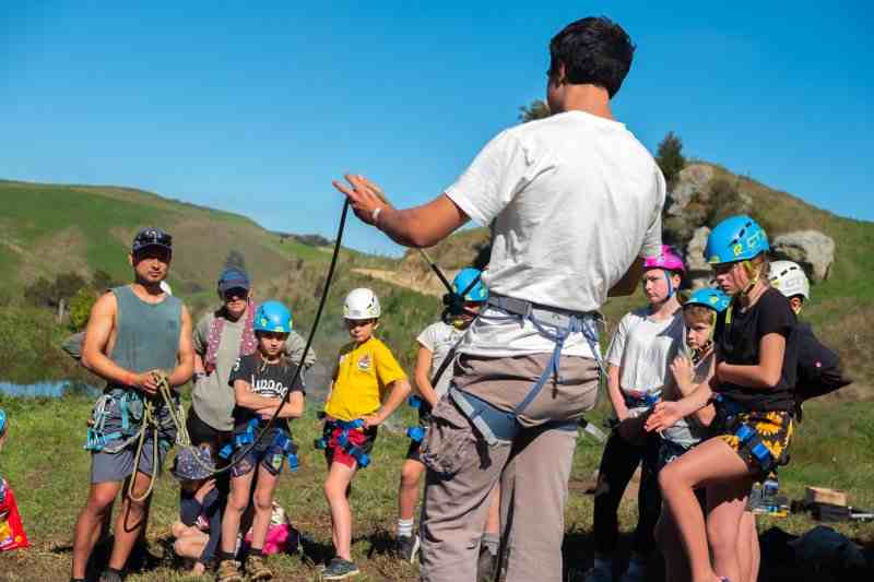 Image of person instructing a group of people